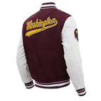 NFL WASHINGTON COMMANDERS SCRIPT TAIL BLOUSON COLLÉGIAL POUR HOMME (LIE-DE-VIN/BLANC)