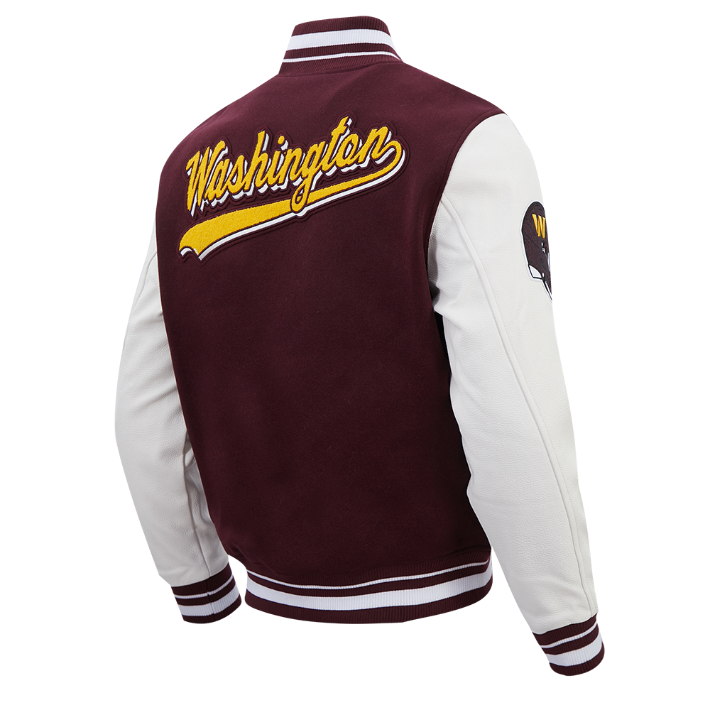NFL WASHINGTON COMMANDERS SCRIPT TAIL BLOUSON COLLÉGIAL POUR HOMME (LIE-DE-VIN/BLANC)