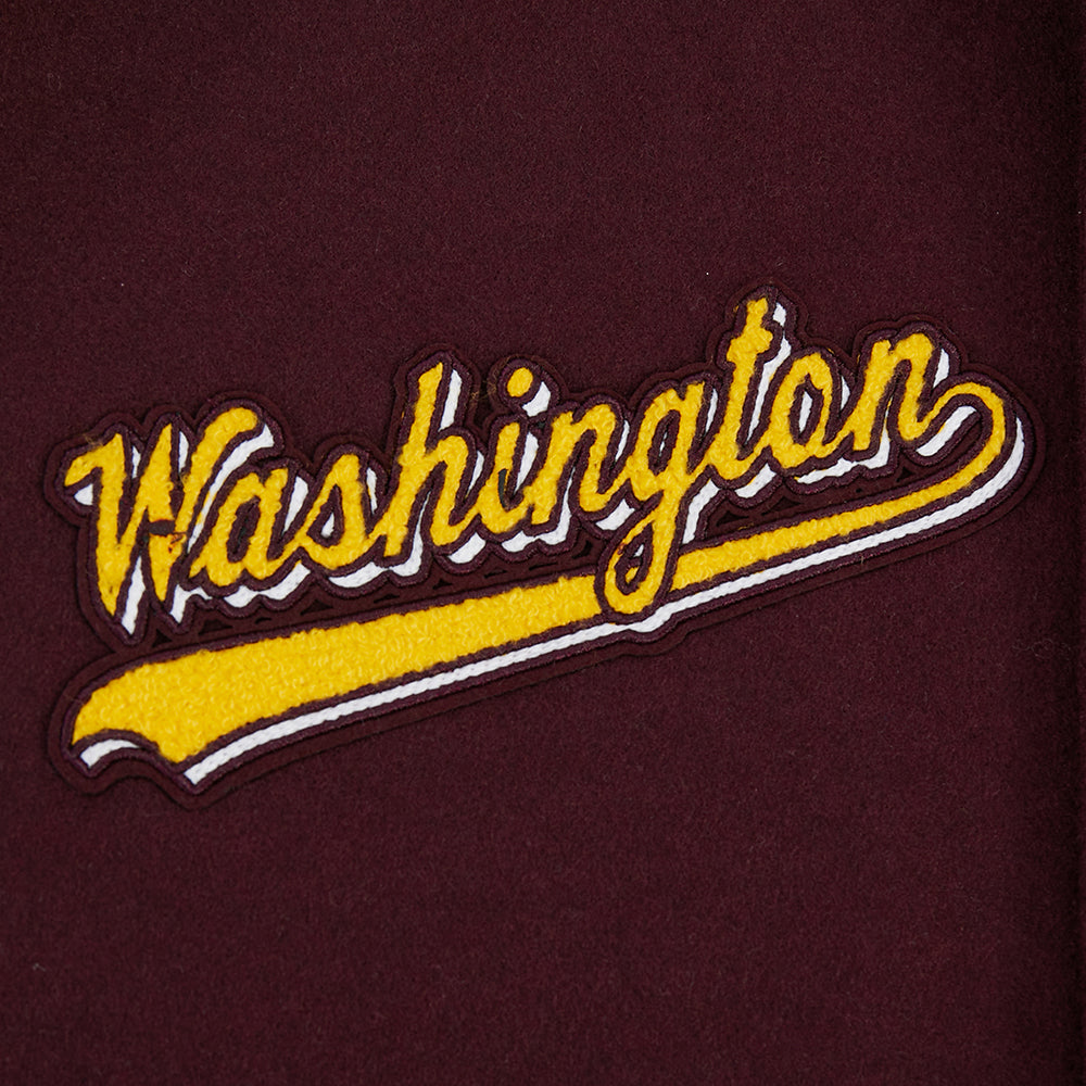 NFL WASHINGTON COMMANDERS SCRIPT TAIL BLOUSON COLLÉGIAL POUR HOMME (LIE-DE-VIN/BLANC)