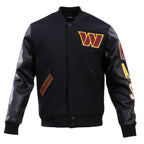 NFL WASHINGTON COMMANDERS CLASSIC BLOUSON COLLÉGIAL EN LAINE POUR HOMME (NOIR)