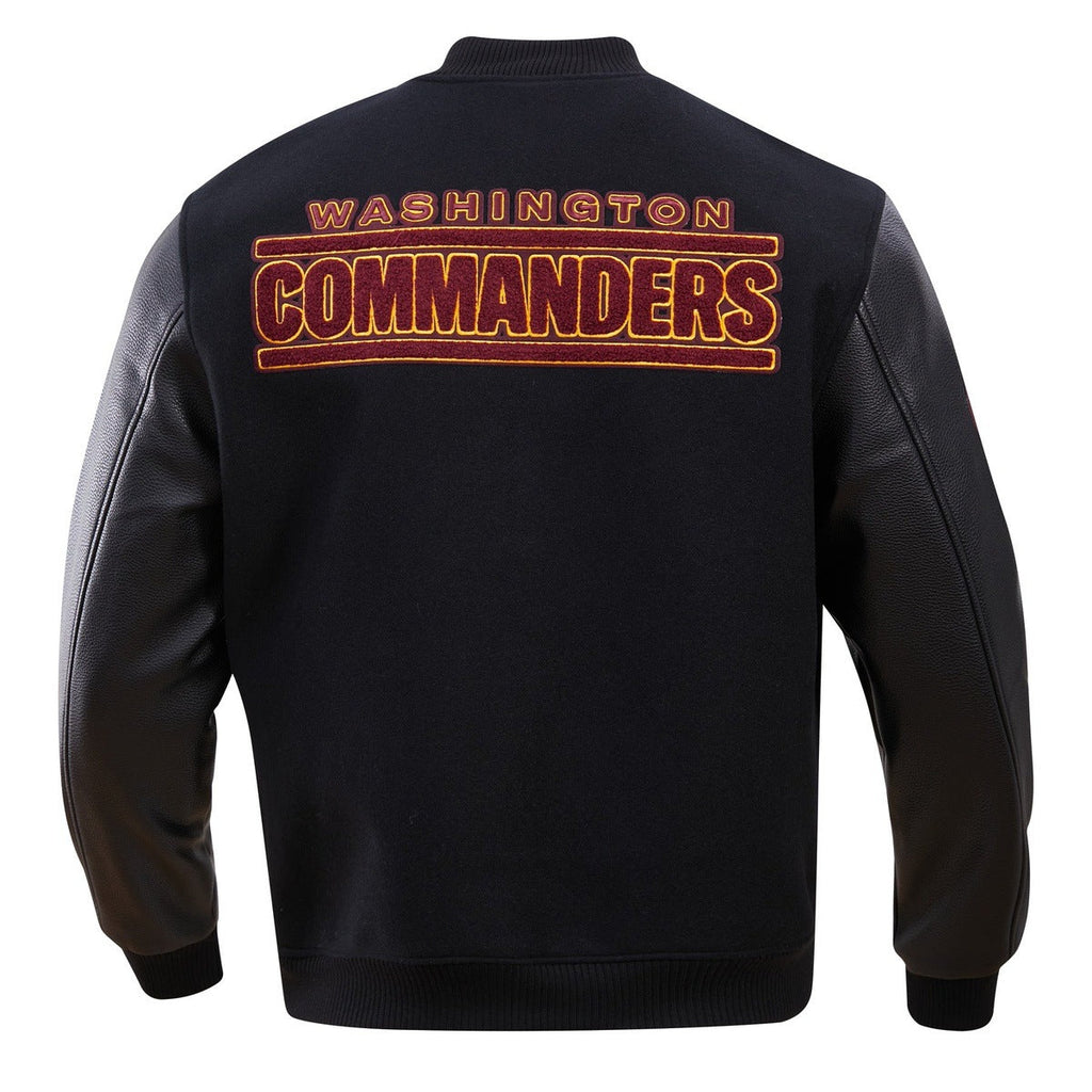 NFL WASHINGTON COMMANDERS CLASSIC BLOUSON COLLÉGIAL EN LAINE POUR HOMME (NOIR)