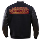 NFL WASHINGTON COMMANDERS CLASSIC BLOUSON COLLÉGIAL EN LAINE POUR HOMME (NOIR)