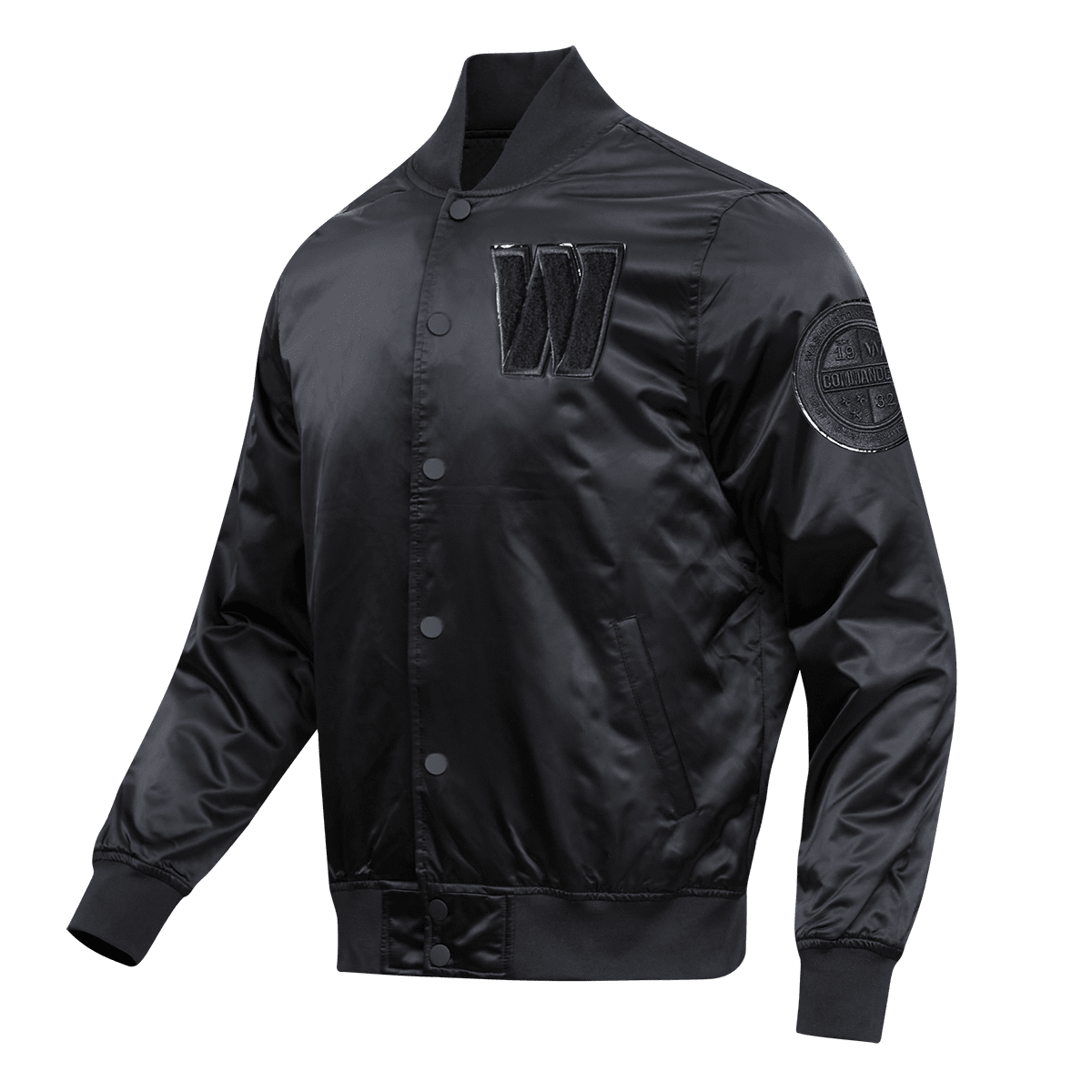 NFL WASHINGTON COMMANDERS TRIPLE BLACK MEN'S SATIN JACKET (TRIPLE BLACK)