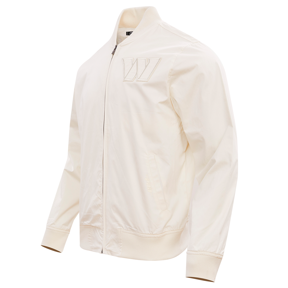 NFL WASHINGTON COMMANDERS NEUTRAL MEN'S TWILL JACKET (EGGSHELL)