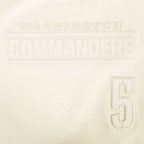 NFL WASHINGTON COMMANDERS JAYDEN DANIELS #5 NEUTRAL PNN T-SHIRT EN JERSEY SIMPLE À COUPE CARRÉE POUR FEMME (COQUILLE D'ŒUF)