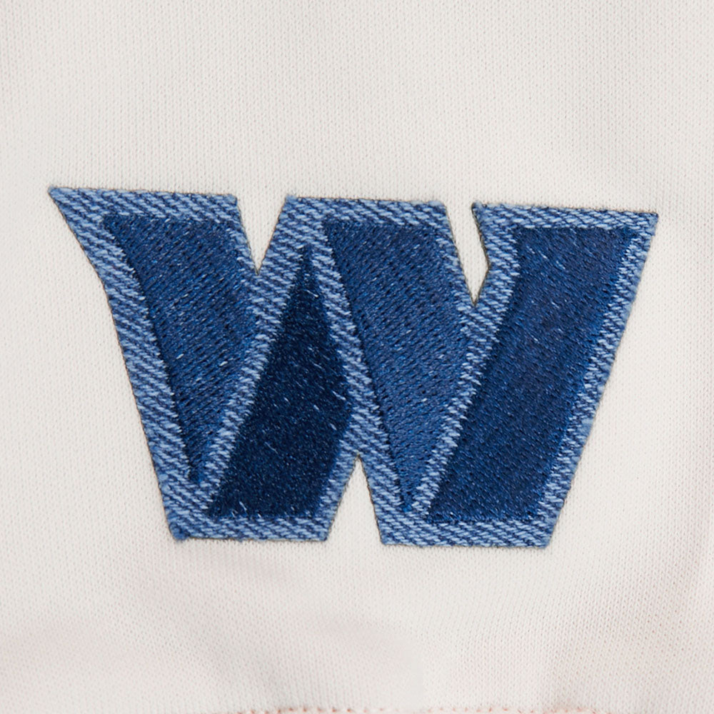 NFL WASHINGTON COMMANDERS VARSITY BLUES CHANDAIL À COL ROND EN MOLLETON POUR FEMME (LIN)