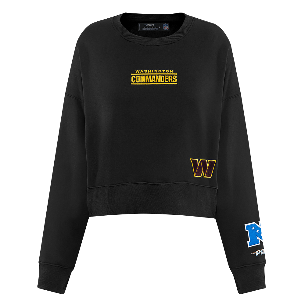 NFL WASHINGTON COMMANDERS WINGSPAN WOMEN'S FLC CREWNECK (BLACK)