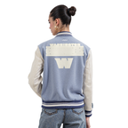 NFL WASHINGTON COMMANDERS VARSITY BLUES BLOUSON COLLÉGIAL EN DENIM POUR FEMME (DENIM/LIN)