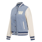 NFL WASHINGTON COMMANDERS VARSITY BLUES BLOUSON COLLÉGIAL EN DENIM POUR FEMME (DENIM/LIN)