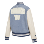 NFL WASHINGTON COMMANDERS VARSITY BLUES BLOUSON COLLÉGIAL EN DENIM POUR FEMME (DENIM/LIN)