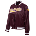 NFL WASHINGTON COMMANDERS SCRIPT TAIL WOMEN'S SATIN JACKET (WINE)