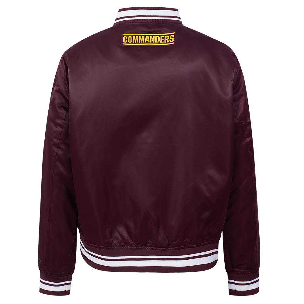 NFL WASHINGTON COMMANDERS SCRIPT TAIL WOMEN'S SATIN JACKET (WINE)