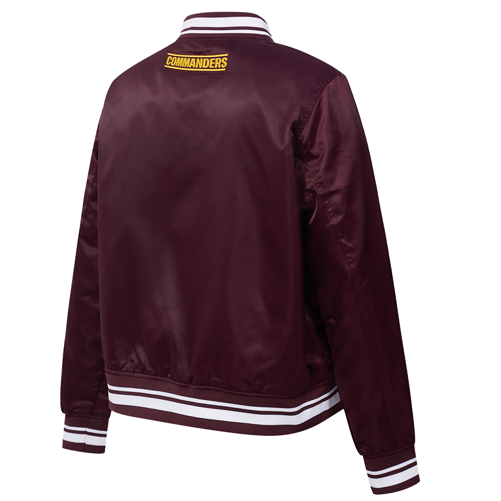 NFL WASHINGTON COMMANDERS SCRIPT TAIL WOMEN'S SATIN JACKET (WINE)