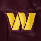 NFL WASHINGTON COMMANDERS SCRIPT TAIL WOMEN'S SATIN JACKET (WINE)