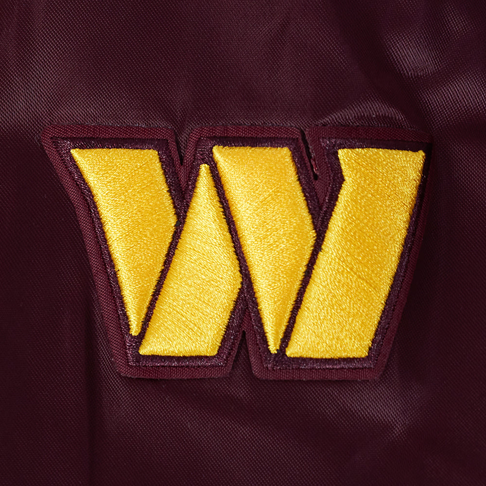 NFL WASHINGTON COMMANDERS SCRIPT TAIL WOMEN'S SATIN JACKET (WINE)