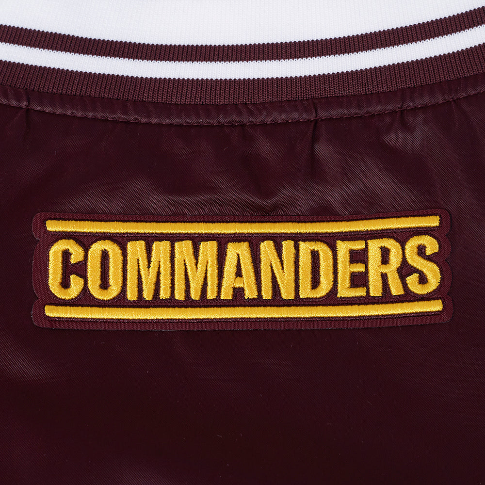 NFL WASHINGTON COMMANDERS SCRIPT TAIL WOMEN'S SATIN JACKET (WINE)
