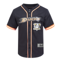 NHL ANAHEIM DUCKS CLASSIC MESH MEN'S BUTTON DOWN SHIRT (BLACK/ORANGE)