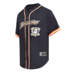 NHL ANAHEIM DUCKS CLASSIC MESH MEN'S BUTTON DOWN SHIRT (BLACK/ORANGE)