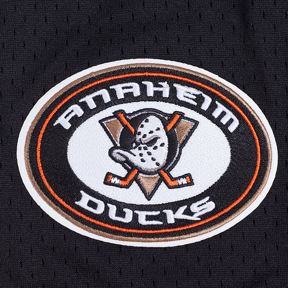 NHL ANAHEIM DUCKS CLASSIC MESH MEN'S BUTTON DOWN SHIRT (BLACK/ORANGE)