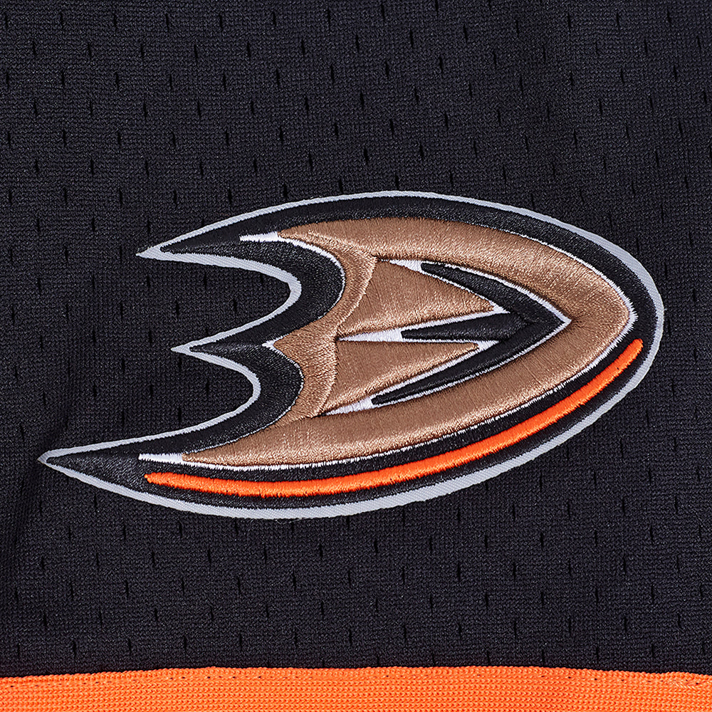 NHL ANAHEIM DUCKS CLASSIC MESH MEN'S BUTTON DOWN SHIRT (BLACK/ORANGE)