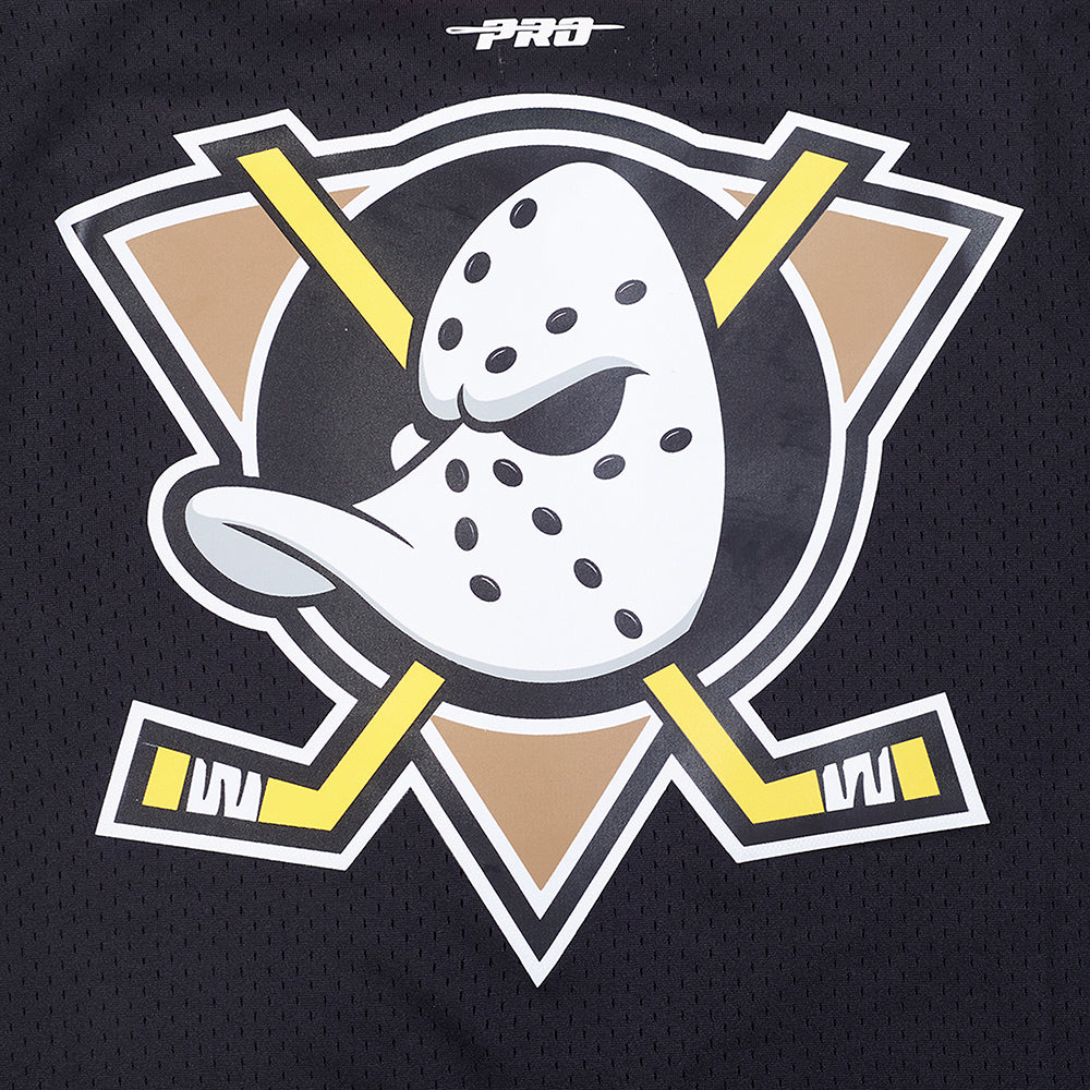 NHL ANAHEIM DUCKS CLASSIC MESH MEN'S BUTTON DOWN SHIRT (BLACK/ORANGE)
