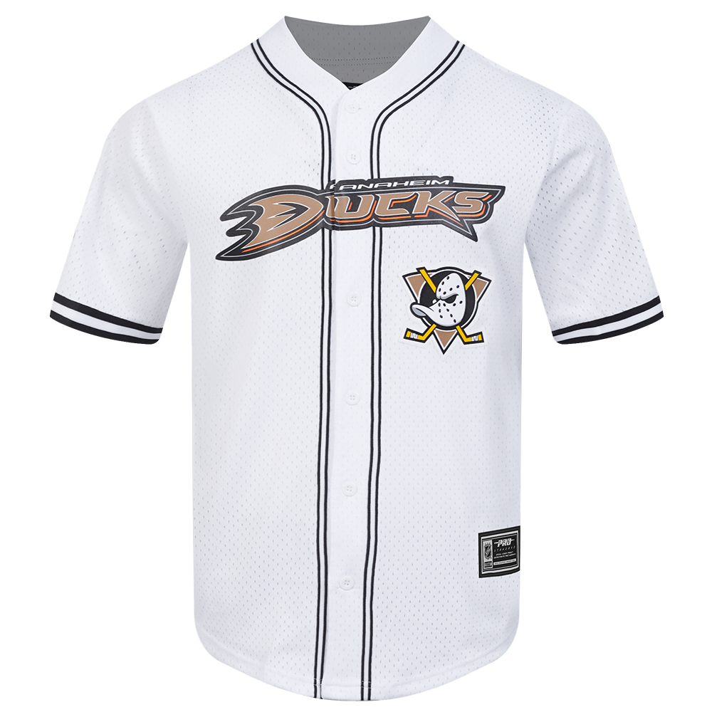 NHL ANAHEIM DUCKS CLASSIC MESH CHEMISE BOUTONNÉE POUR HOMME (BLANC/NOIR/BLANC)