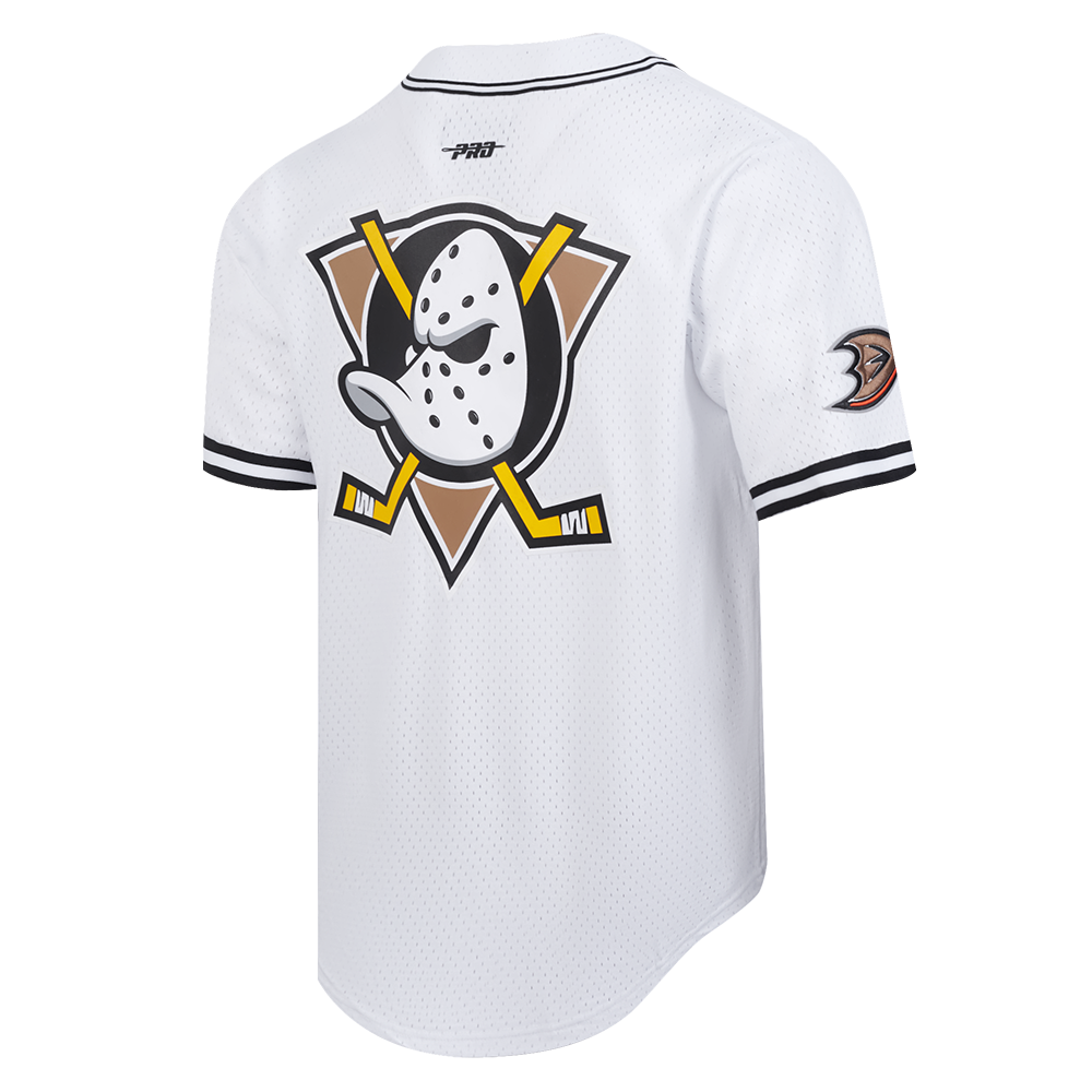 NHL ANAHEIM DUCKS CLASSIC MESH CHEMISE BOUTONNÉE POUR HOMME (BLANC/NOIR/BLANC)