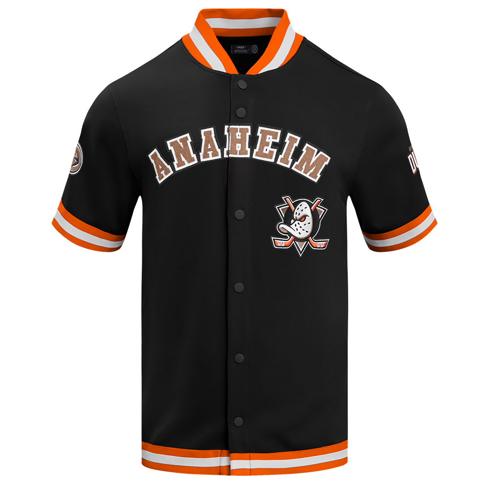 NHL ANAHEIM DUCKS CLASSIC MEN'S WARM UP JACKET (BLACK/ORANGE)