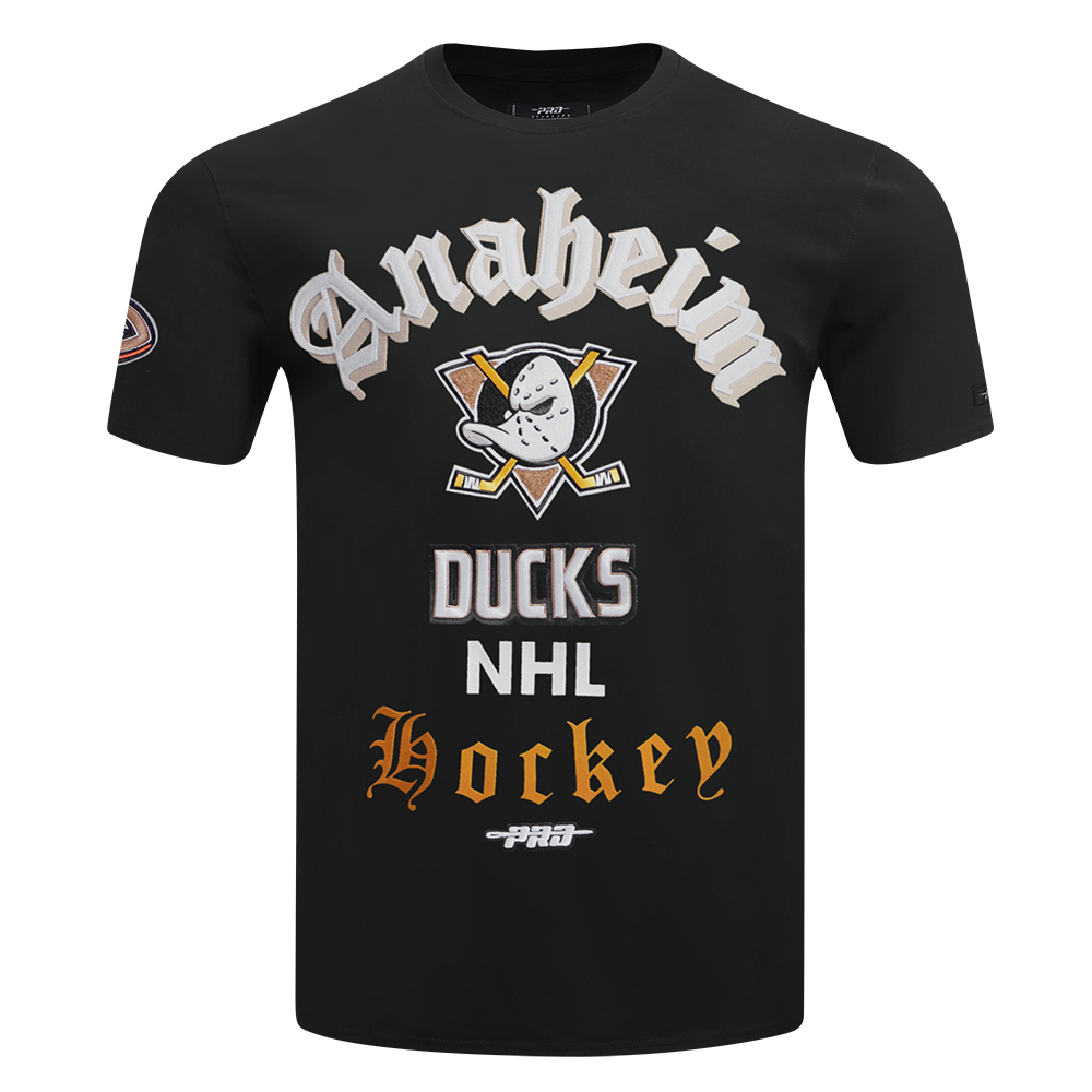 NHL ANAHEIM DUCKS OLD ENGLISH MEN'S TEE (BLACK)