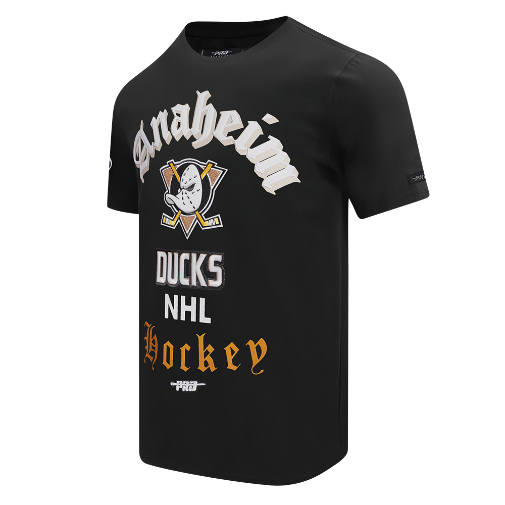 NHL ANAHEIM DUCKS OLD ENGLISH MEN'S TEE (BLACK)