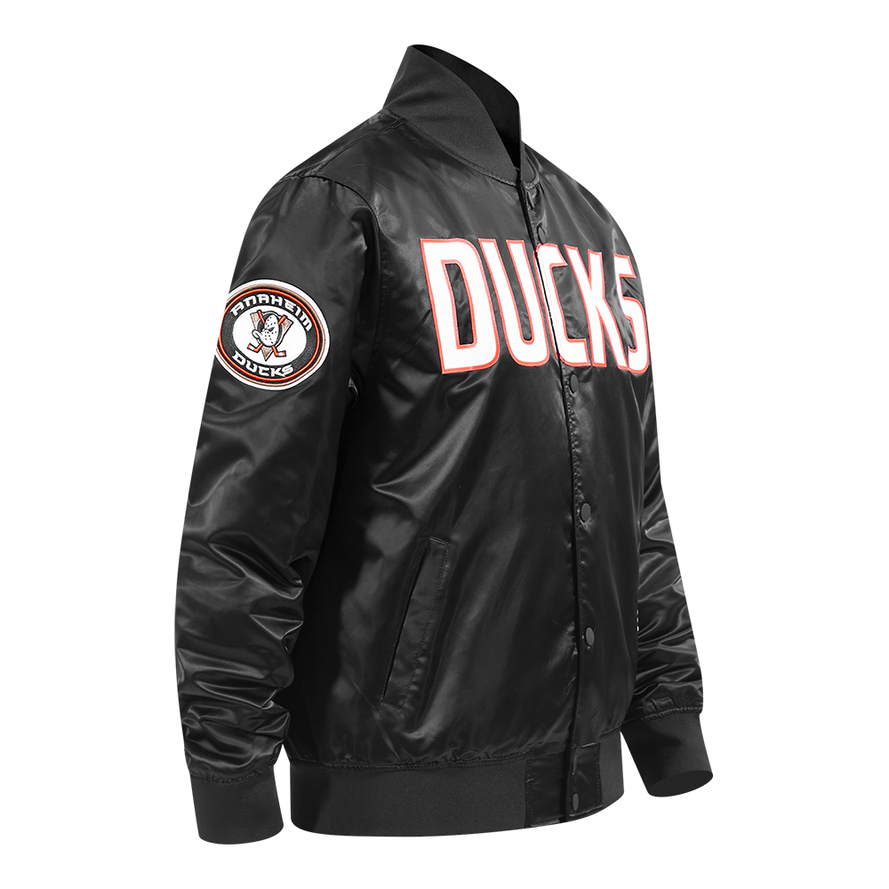 NHL ANAHEIM DUCKS CLASSIC SATIN MEN'S JACKET (BLACK)