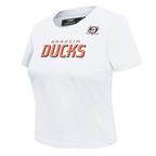 NHL ANAHEIM DUCKS CLASSIC T-SHIRT AJUSTÉ POUR FEMME (BLANC)