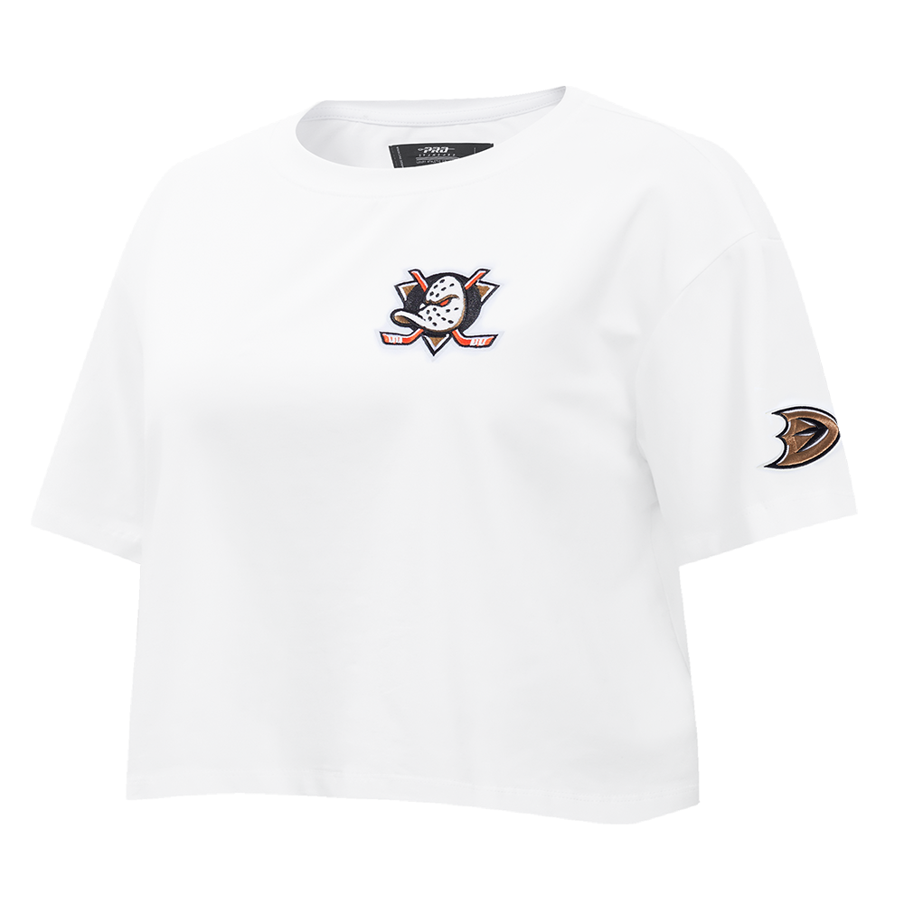 NHL ANAHEIM DUCKS CLASSIC T-SHIRT À COUPE CARRÉE POUR FEMME (BLANC)