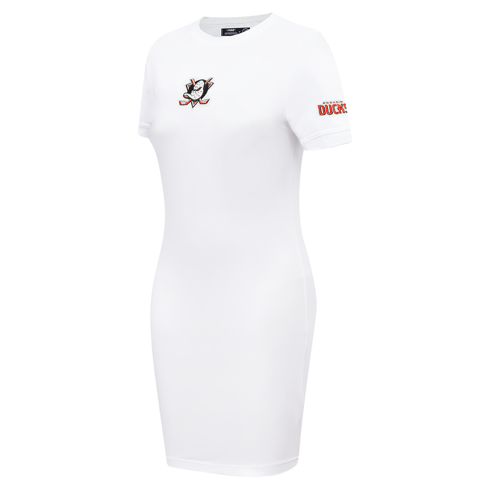 NHL ANAHEIM DUCKS CLASSIC WOMEN'S BODYCON DRESS (WHITE)