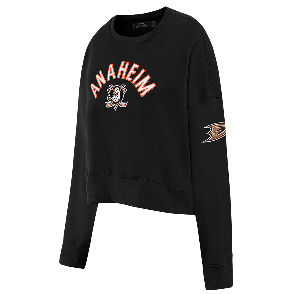 NHL ANAHEIM DUCKS CLASSIC WOMEN'S FLEECE CREWNECK (BLACK)