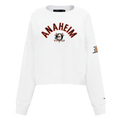 NHL ANAHEIM DUCKS CLASSIC WOMEN'S FLEECE CREWNECK (WHITE)