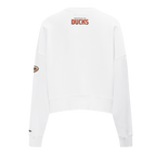 NHL ANAHEIM DUCKS CLASSIC WOMEN'S FLEECE CREWNECK (WHITE)