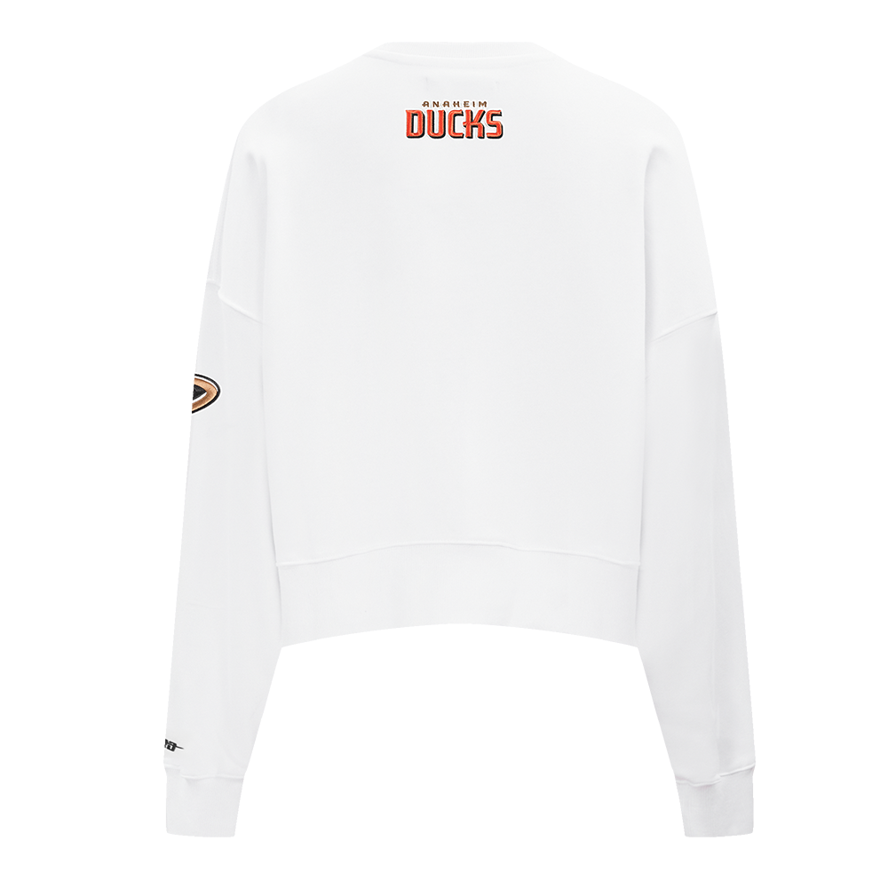 NHL ANAHEIM DUCKS CLASSIC WOMEN'S FLEECE CREWNECK (WHITE)