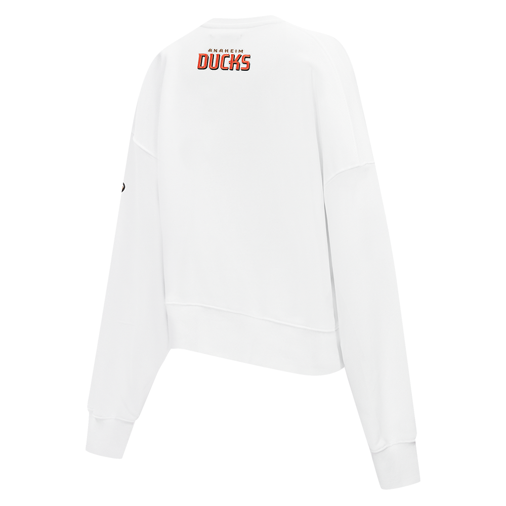 NHL ANAHEIM DUCKS CLASSIC WOMEN'S FLEECE CREWNECK (WHITE)