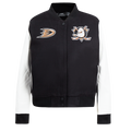 NHL ANAHEIM DUCKS CLASSIC WOMEN'S WOOL VARSITY JACKET (BLACK/WHITE)