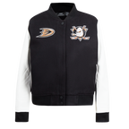 NHL ANAHEIM DUCKS CLASSIC WOMEN'S WOOL VARSITY JACKET (BLACK/WHITE)