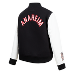 NHL ANAHEIM DUCKS CLASSIC WOMEN'S WOOL VARSITY JACKET (BLACK/WHITE)