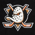 NHL ANAHEIM DUCKS CLASSIC WOMEN'S WOOL VARSITY JACKET (BLACK/WHITE)