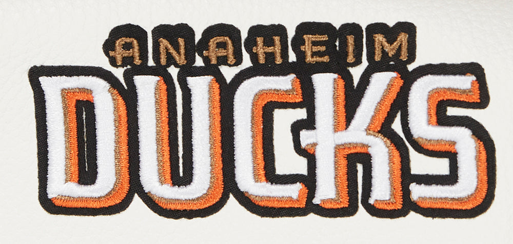NHL ANAHEIM DUCKS CLASSIC WOMEN'S WOOL VARSITY JACKET (BLACK/WHITE)