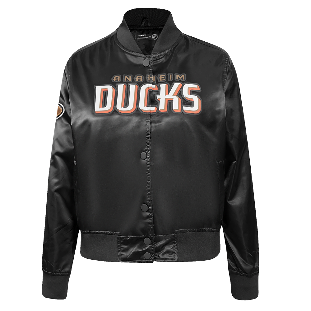 NHL ANAHEIM DUCKS CLASSIC BLOUSON EN SATIN POUR FEMME (NOIR)