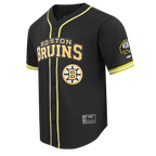 NHL BOSTON BRUINS MESH MEN'S MESH BUTTON DOWN SHIRT (BLACK/YELLOW)