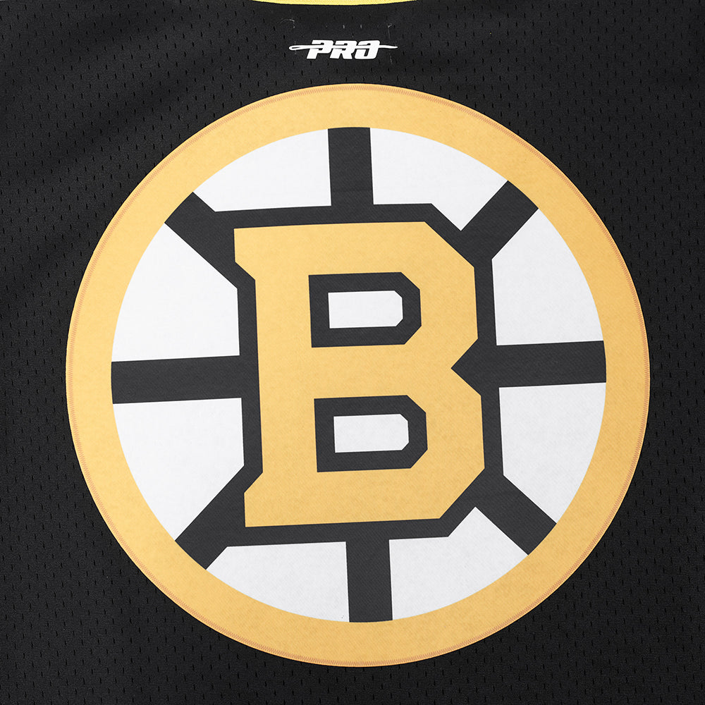 NHL BOSTON BRUINS MESH MEN'S MESH BUTTON DOWN SHIRT (BLACK/YELLOW)