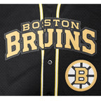 NHL BOSTON BRUINS MESH MEN'S MESH BUTTON DOWN SHIRT (BLACK/YELLOW)