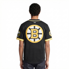 NHL BOSTON BRUINS MESH MEN'S MESH BUTTON DOWN SHIRT (BLACK/YELLOW)