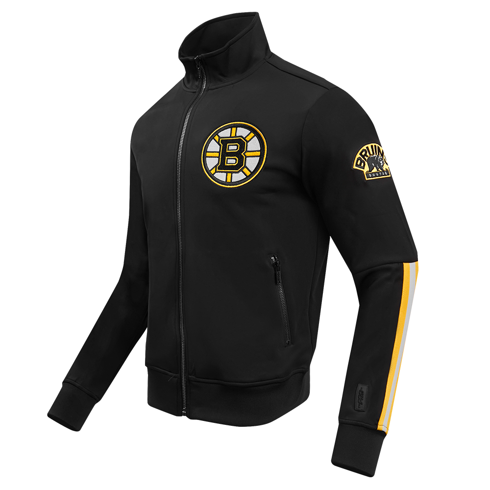 NHL BOSTON BRUINS CLASSIC CHENILLE MEN'S TRACK JACKET (BLACK/YELLOW)